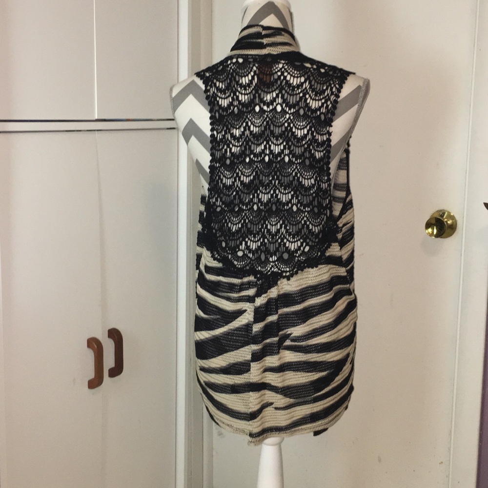 Multiples | Open Front Waterfall Lace Cardigan - image 4